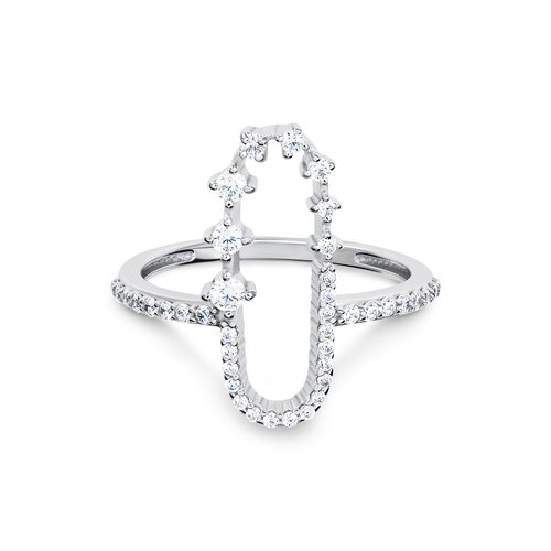 Кольцо с фианитами из серебра 925 пробы