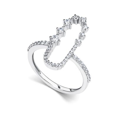 Кольцо с фианитами из серебра 925 пробы