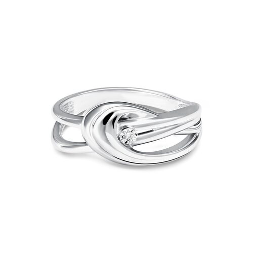 Кольцо с бриллиантом из серебра 925 пробы