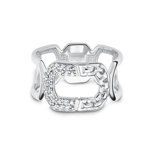 Кольцо с фианитами из серебра 925 пробы