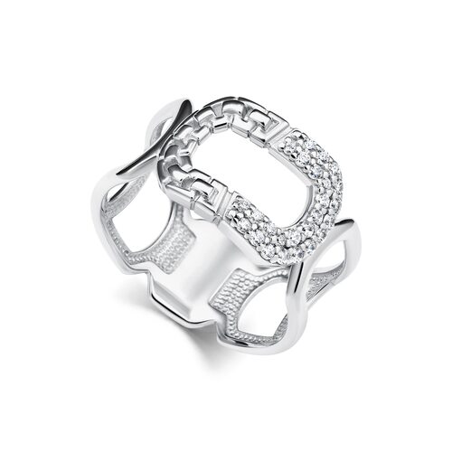 Кольцо с фианитами из серебра 925 пробы