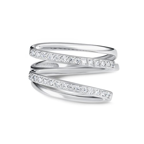 Кольцо с фианитами из серебра 925 пробы