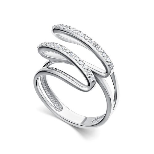 Кольцо с фианитами из серебра 925 пробы