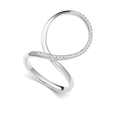 Кольцо с фианитами из серебра 925 пробы