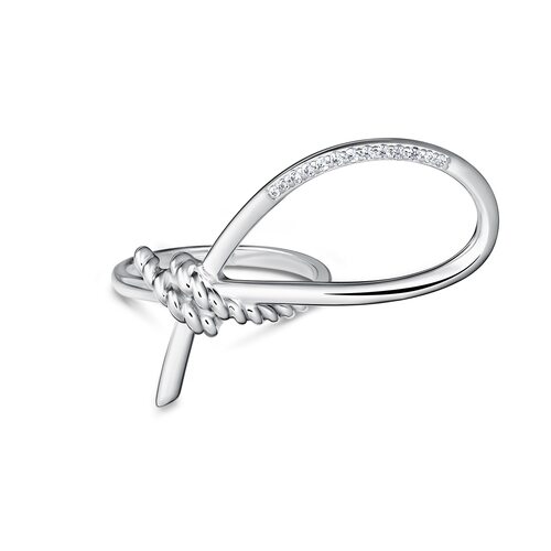 Кольцо с фианитом из серебра 925 пробы