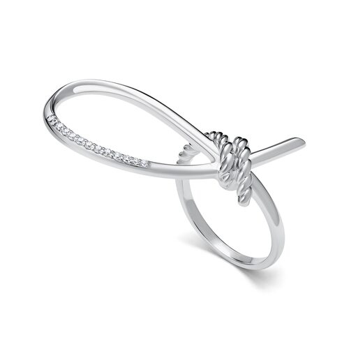 Кольцо с фианитом из серебра 925 пробы