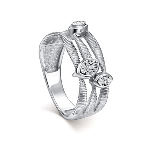 Кольцо с бриллиантом из серебра 925 пробы