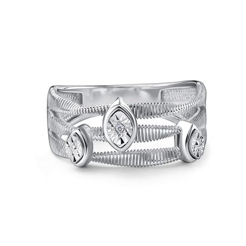 Кольцо с бриллиантом из серебра 925 пробы