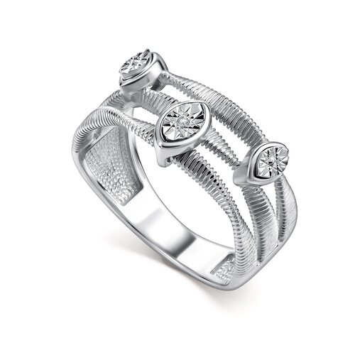 Кольцо с бриллиантом из серебра 925 пробы