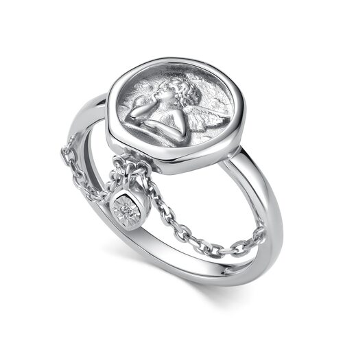 Кольцо "Ангел" с бриллиантом из серебра 925 пробы