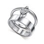 Кольцо "Сердце" с бриллиантом из серебра 925 пробы арт. 01-5805/000Б-00