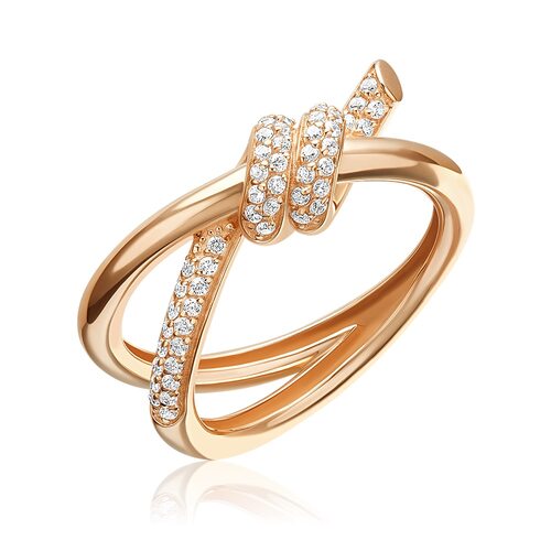 Кольцо с фианитами из золота 585 пробы