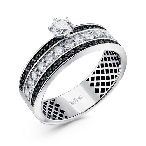 Кольцо с бриллиантами из белого золота 585 пробы