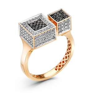 Кольцо с бриллиантами из золота 585 пробы