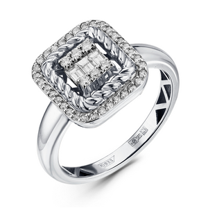 Кольцо с бриллиантами из белого золота 585 пробы