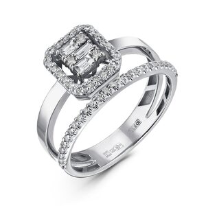 Кольцо с бриллиантами из белого золота 585 пробы