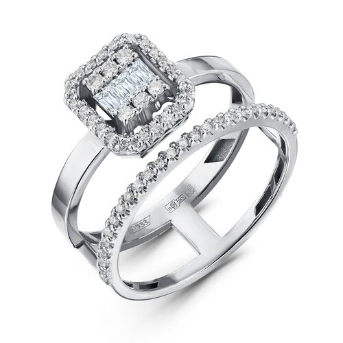 Кольцо с бриллиантами из белого золота 585 пробы