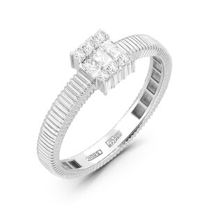 Кольцо с бриллиантами из белого золота 585 пробы