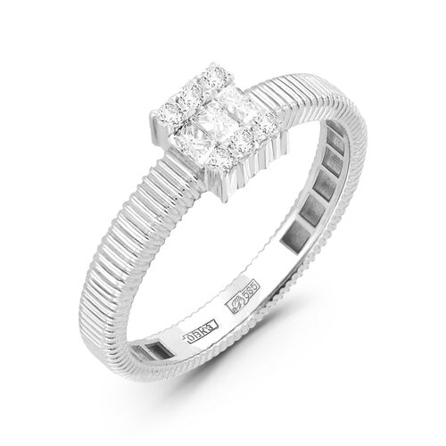 Кольцо с бриллиантами из белого золота 585 пробы арт. 01-P0528-03-001-07-03