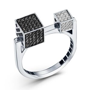 Кольцо с бриллиантами из белого золота 585 пробы