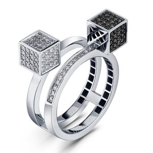 Кольцо с бриллиантами из белого золота 585 пробы