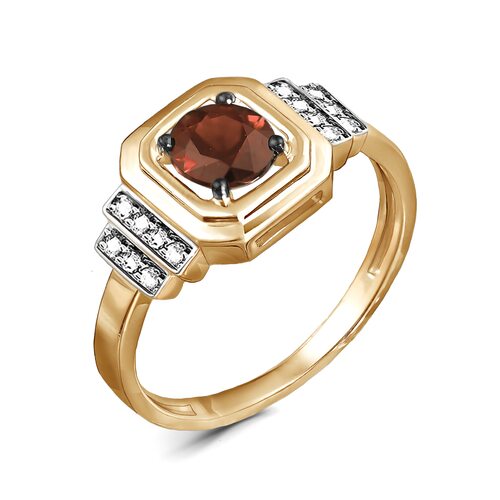 Кольцо с рубином и бриллиантами из золота 585 пробы