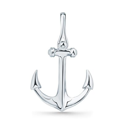 Подвеска "Якорь" из белого золота 585 пробы