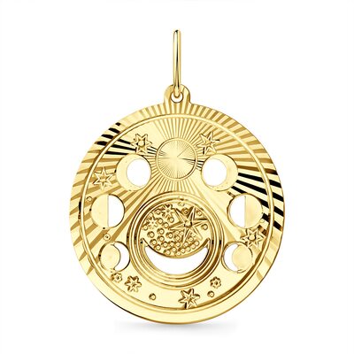 Подвеска "Луна" из желтого золота 585 пробы