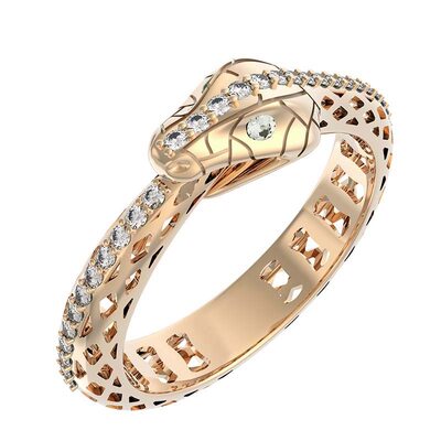 Кольцо с бриллиантами из золота 585 пробы