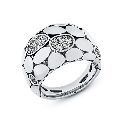 Кольцо с фианитами из серебра 925 пробы