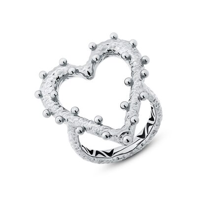 Кольцо "Сердце" из серебра 925 пробы