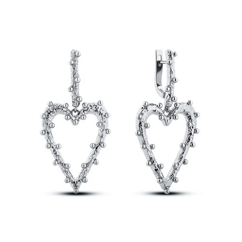 Серьги "Сердца" из серебра 925 пробы