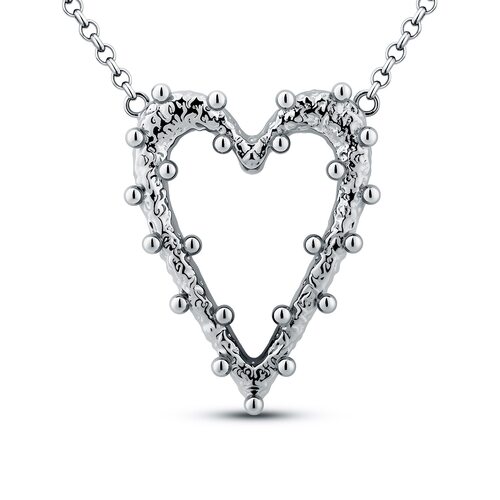 Колье "Сердце" из серебра 925 пробы