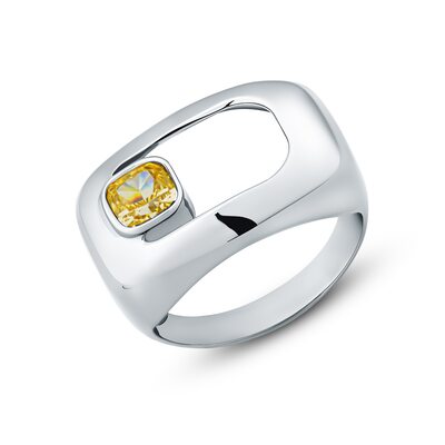 Кольцо с фианитом из серебра 925 пробы