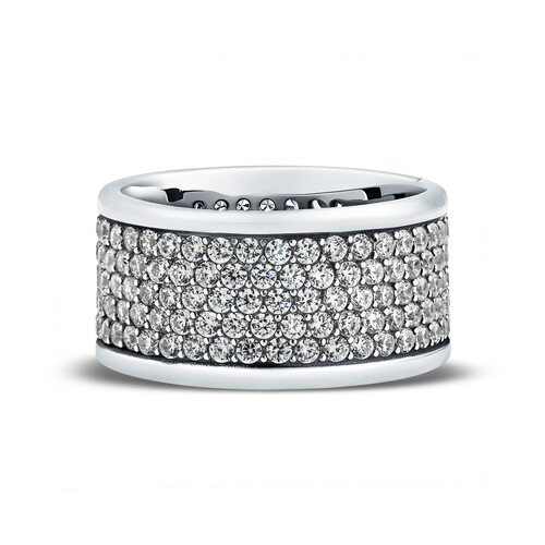 Кольцо с фианитами из серебра 925 пробы