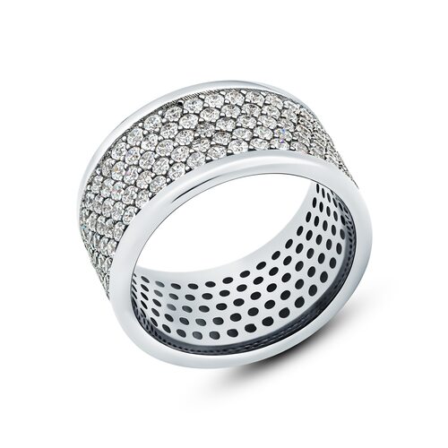 Кольцо с фианитами из серебра 925 пробы