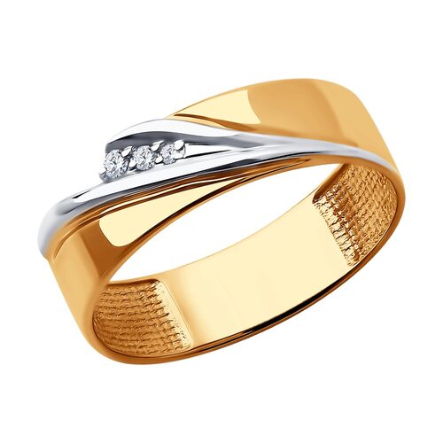 Кольцо с фианитами из золота 585 пробы