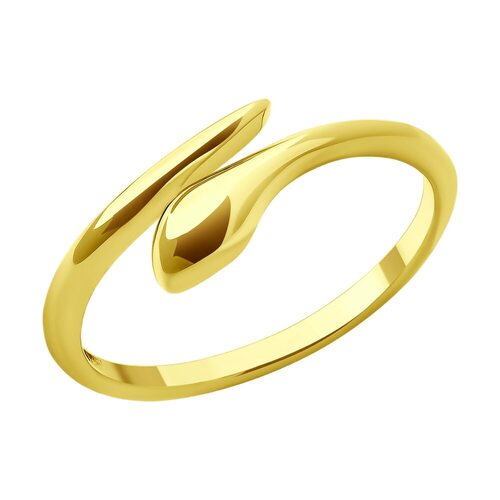 Кольцо "Змея" из желтого золота 585 пробы