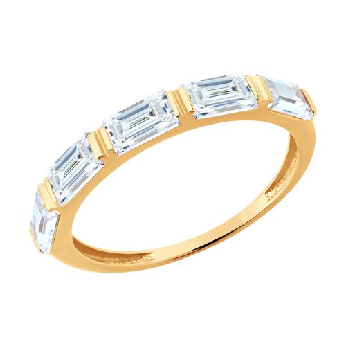 Кольцо с фианитами из золота 585 пробы