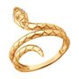 Кольцо "Змея" с фианитами из золота 585 пробы арт. 019624