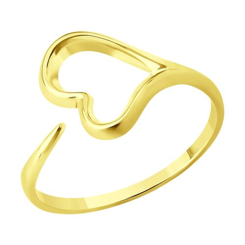 Кольцо "Сердце" из желтого золота 585 пробы