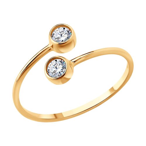 Кольцо с фианитами из золота 585 пробы