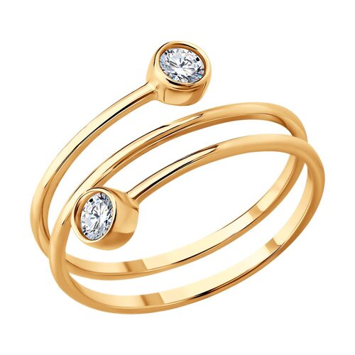 Кольцо с фианитами из золота 585 пробы