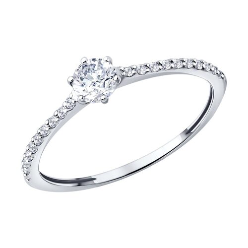 Кольцо с фианитами из белого золота 585 пробы