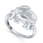 Кольцо "Слон" с фианитами из серебра 925 пробы