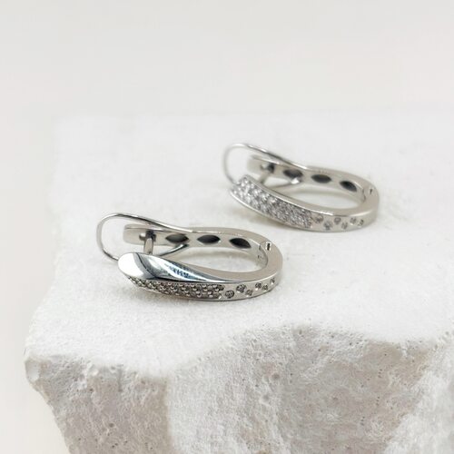 Серьги с бриллиантами из белого золота 585 пробы