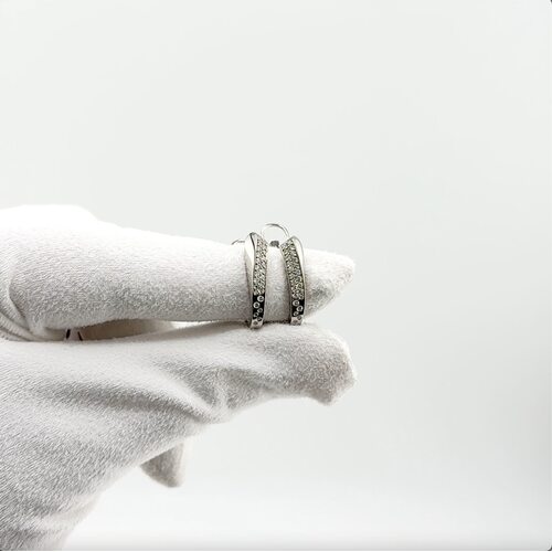 Серьги с бриллиантами из белого золота 585 пробы