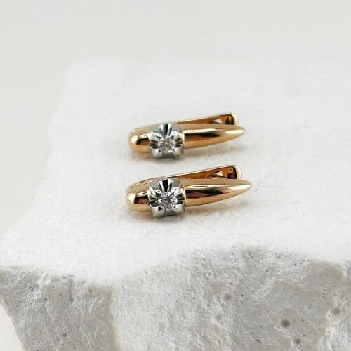 Серьги с бриллиантами из золота 585 пробы