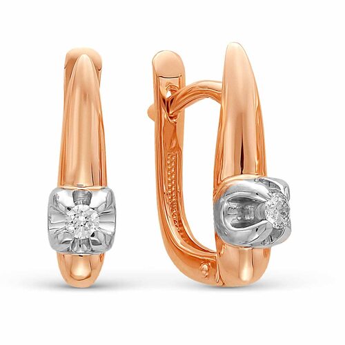 Серьги с бриллиантами из золота 585 пробы