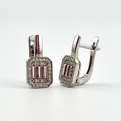 Серьги с бриллиантами из золота 585 пробы